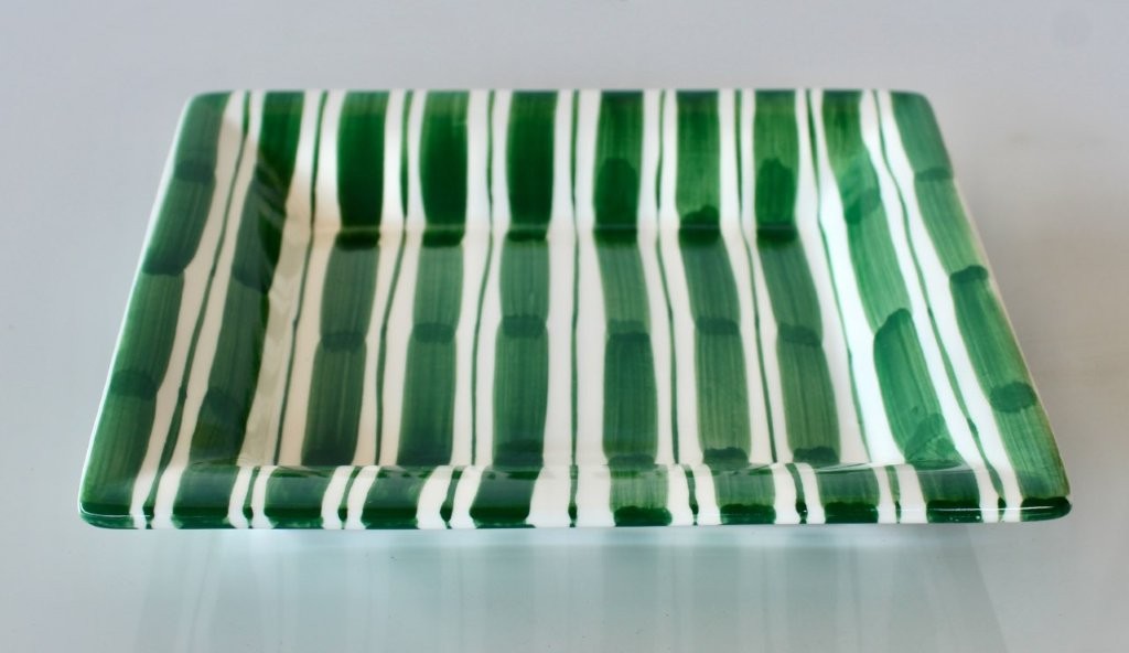 Green Stripe Ceramic Plate
